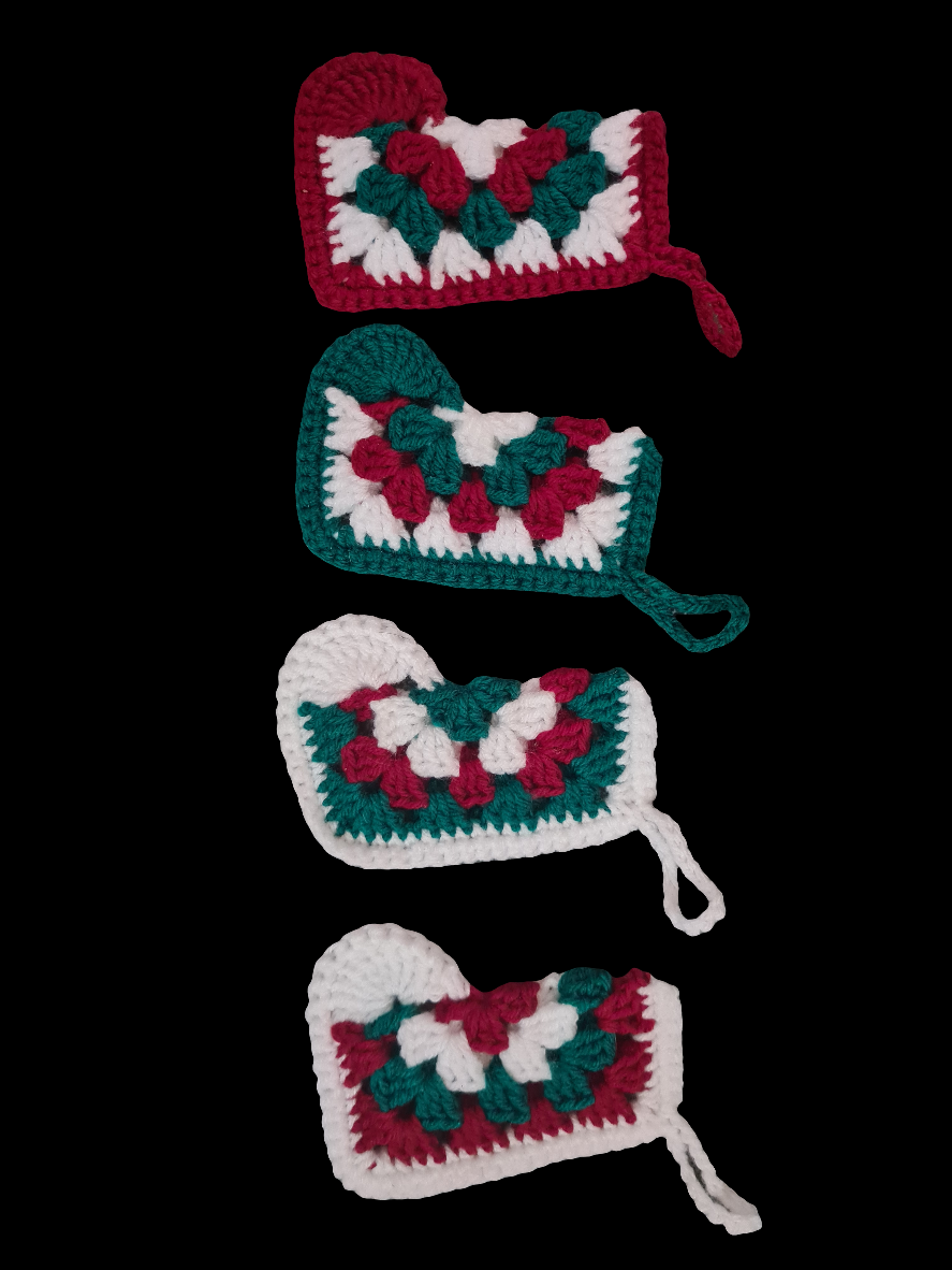 Granny Square Mini Stockings - set of 4