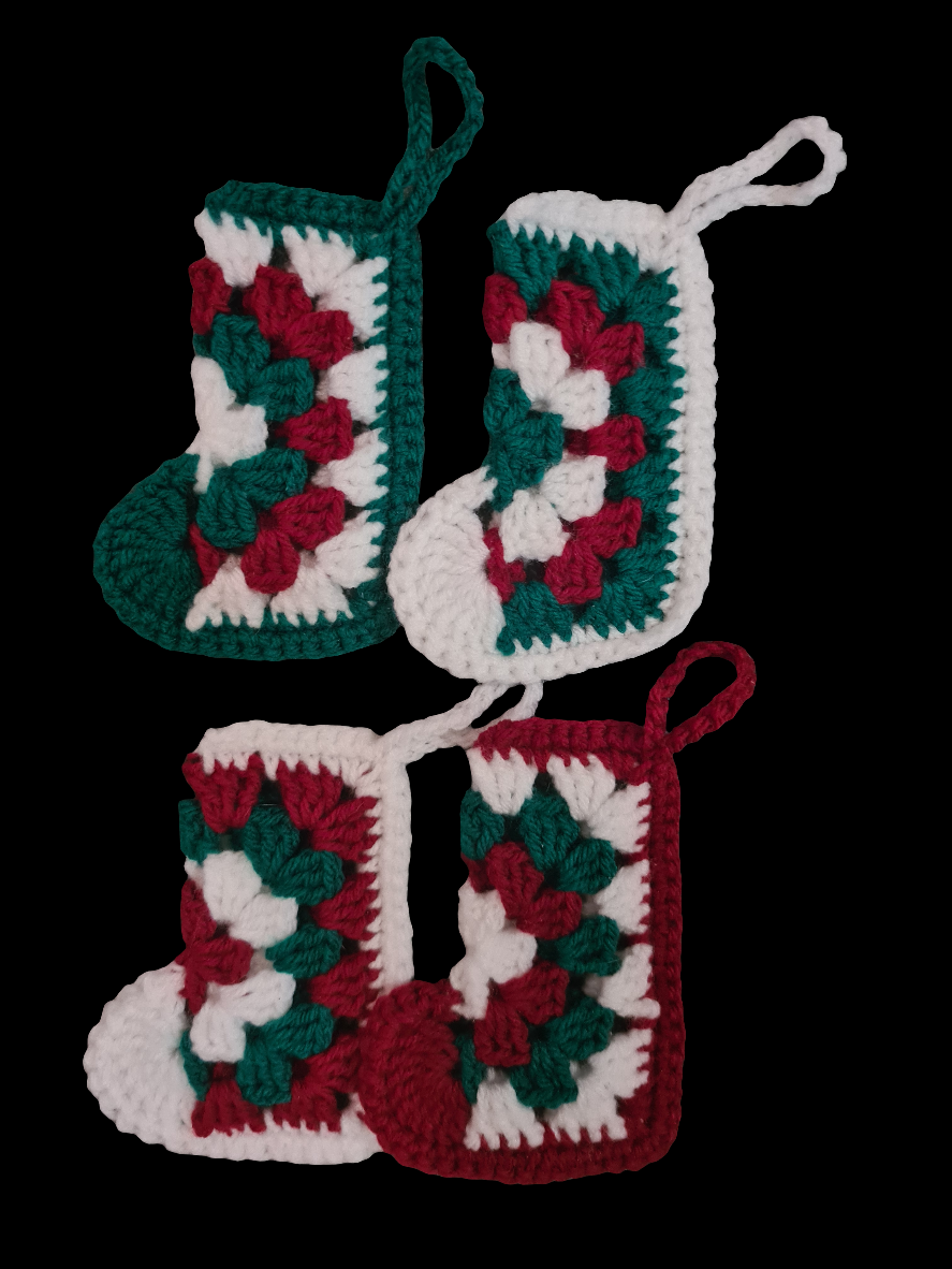 Granny Square Mini Stockings - set of 4