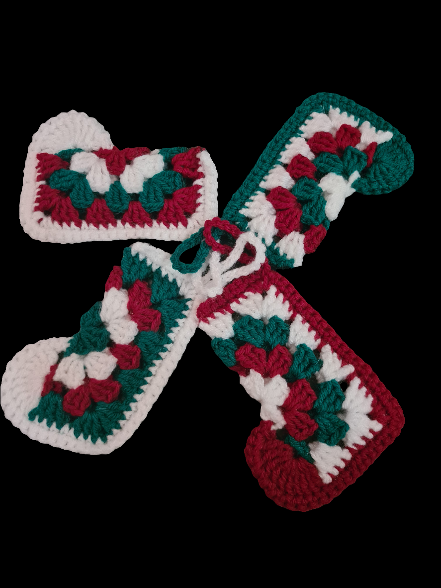 Granny Square Mini Stockings - set of 4